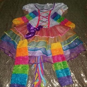 Girls Rainbow Unicorn  hallowen costume